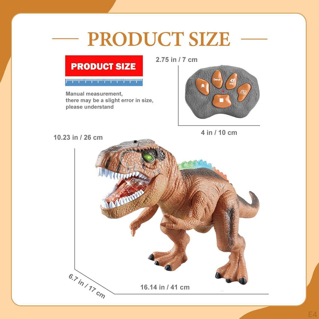Dinosaur Toy Remote Control Electronic Walking with Lifelike Sounds Mist Dancing Action