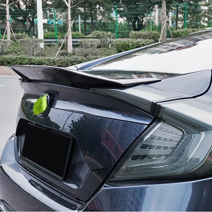Compatible Rear Spoiler for 2016-2020 Tenth Gen Civic R-Style, Large Ducktail Wing, No-Drill Required