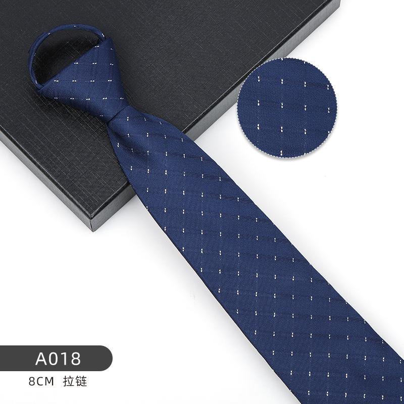 Business Blue Formal Tie Zipper Groom Wedding Korean Version Narrow Lazy Without Striped Bow Tie Plaid