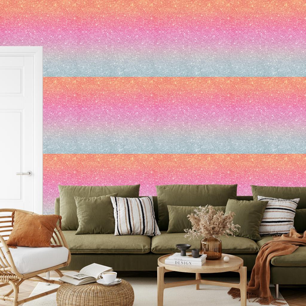 Powder pink and light gray glitter wallpaper for living room and bedroom 50x1000