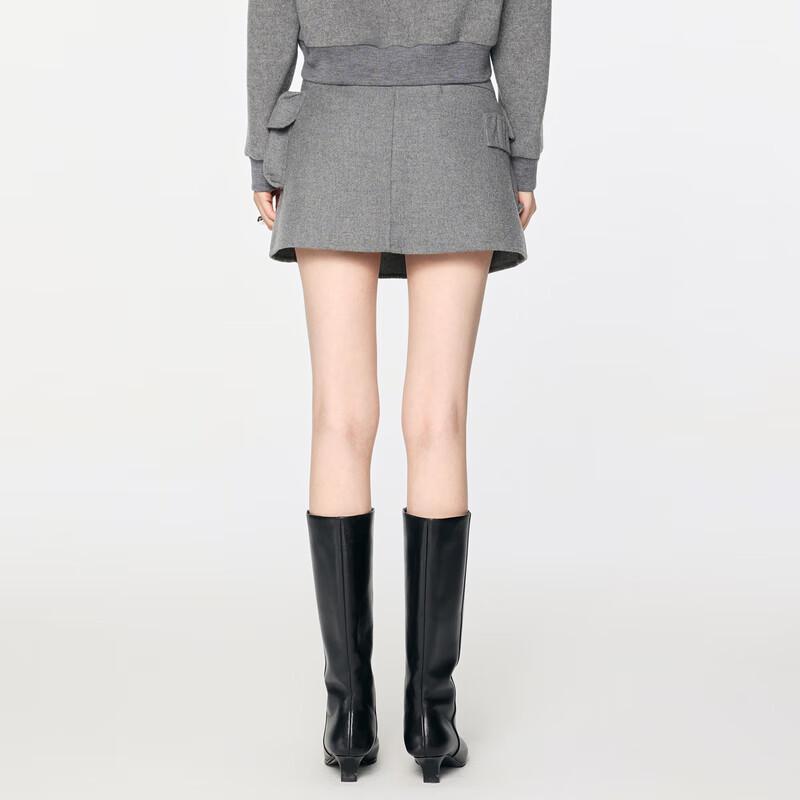 JNBY Women's Wool Blend A-Line Mini Skirt with Utility Pockets