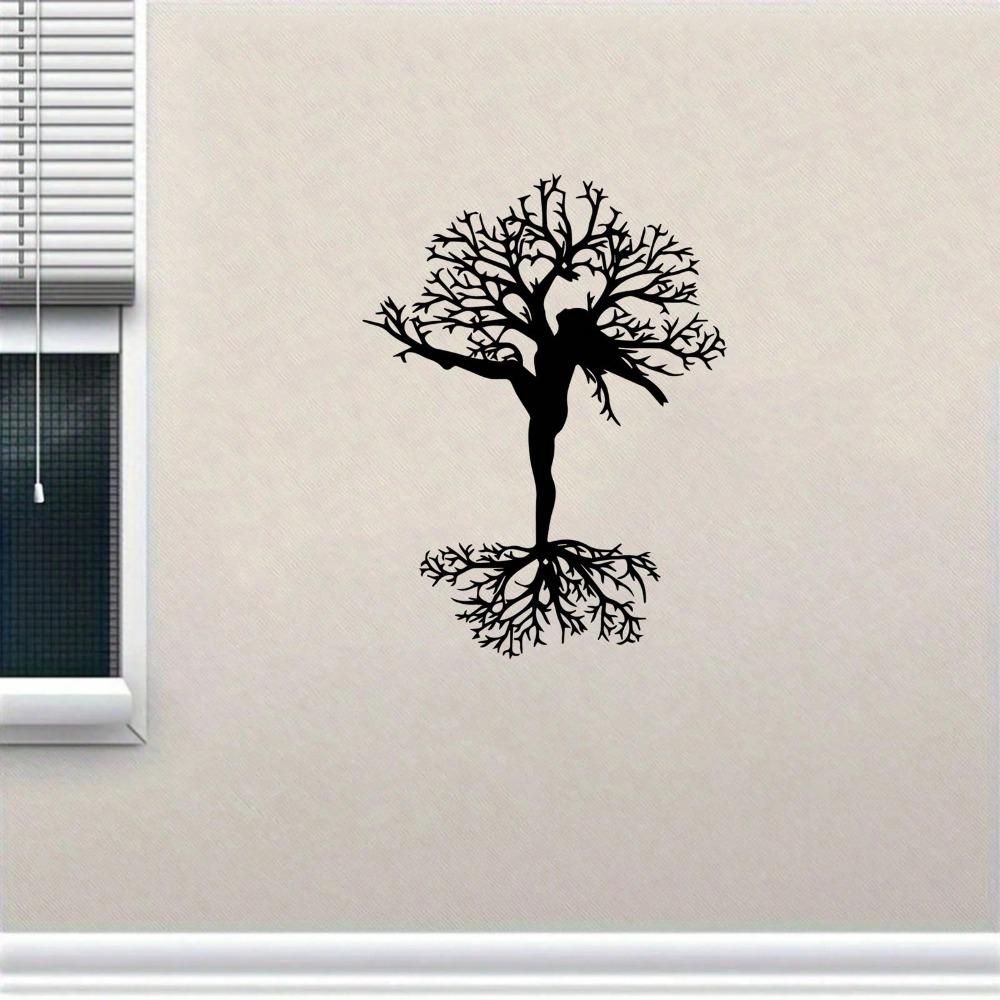 Vintage Tree and Woman Metal Wall Art Rust Proof Iron Silhouette Christmas Yard Decoration Unique Gift for Art Lovers
