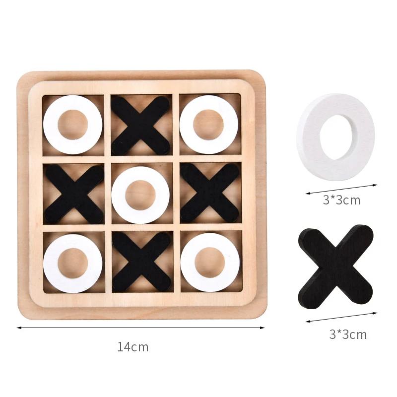 NEU Tic Tac Toe Kinder Gehirntraining Schachbrettspiel aus Holz Tischspiel Lernspielzeug Eltern-Kind Interaktiv Geburtstagsgeschenk
