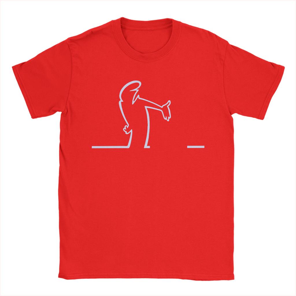 Roliga La Linea Lineman Streken Tecknad T-shirts Unisex Bomull Kortärmad Badum Badum Linus O-hals SommartopparToppar