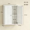Bathroom Cabinet, Bathroom Wall Cabinet with Louvered Doors and Adjustable Shelf Storage for Kitchen, White