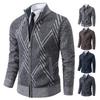 Cárdigan de Punto para Hombre Otoño Invierno Abrigo Suéter Ropa de Hombre Marrón Azul Marca de Lujo Botón Forro Polar Chaquetas de Punto para Hombre