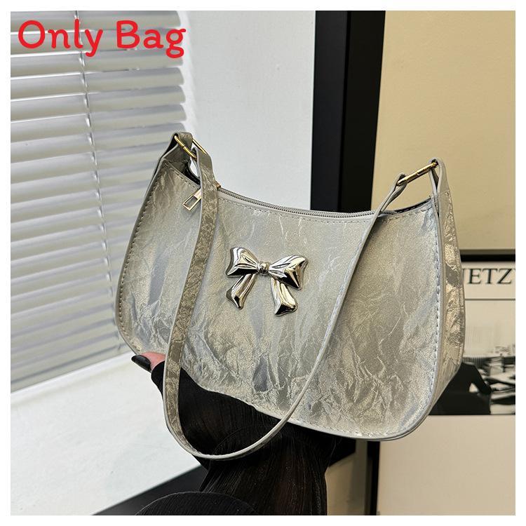 Crossborder Style Pu Mini Crescent Bag With Zipper Closure For Casual Travel