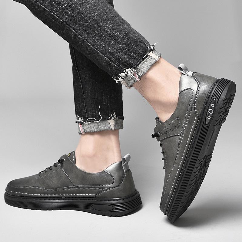 Men's shoes 2025 summer new men's Korean version of light luxury leather surface advanced sense waterproof and non-slip fashion lace-up shoes
