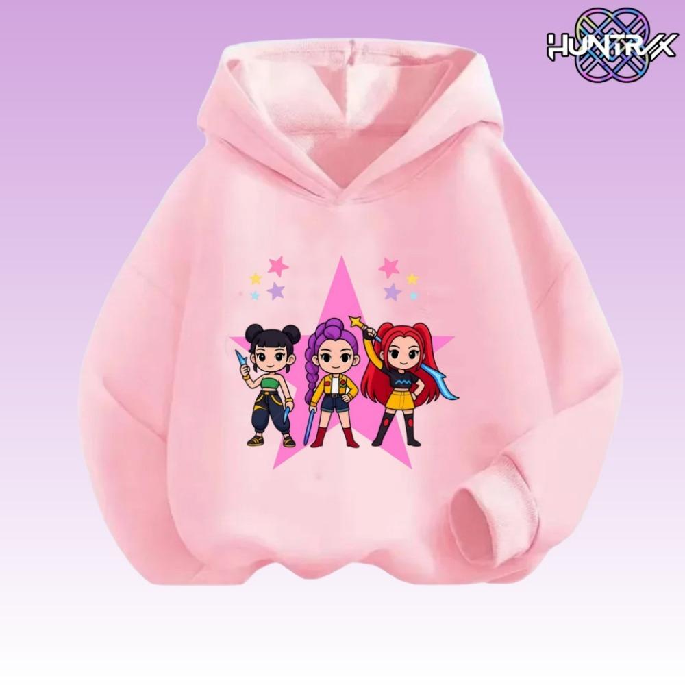 K-pop Devil Hunter Children's Hooded Coat Anime Cartoon Fashion Girl Spring and Autumn Cute Coat Children's Clothing