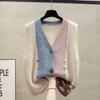 Sweater Knitted Cardigan Spring and Autumn Vest Fashion Cover Meat All-match Loose Outer Wear Clip Outer Vest Waistcoat
