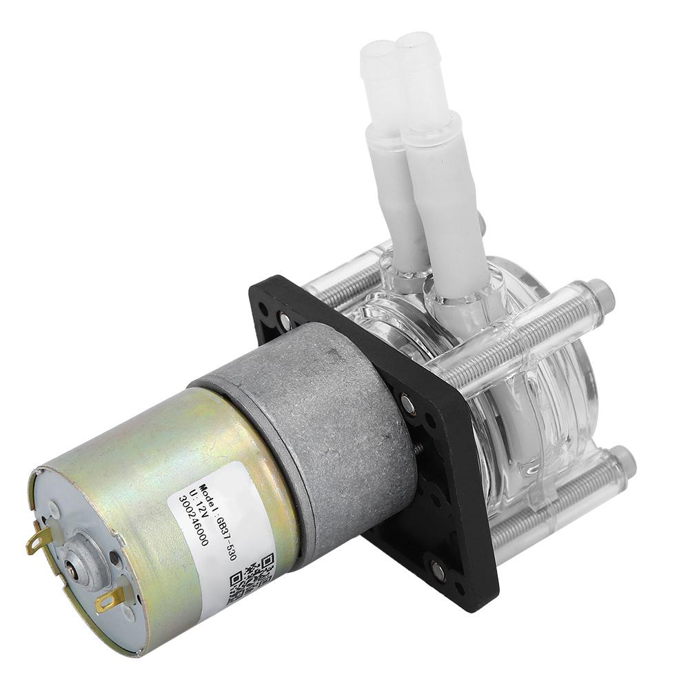 Peristaltic Pump Self‑Priming Stainless Steel Wheel Frame PC Transparent Head DC Motor