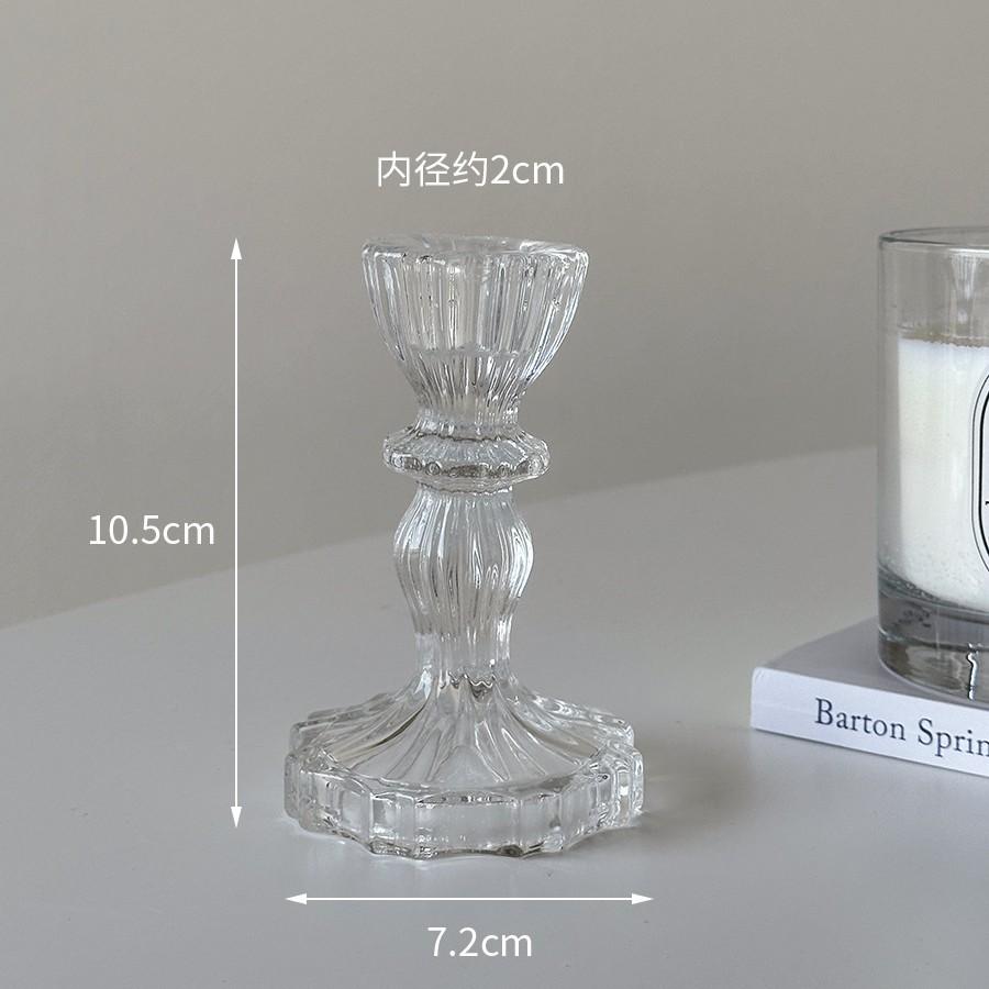 Candle Holders Retro Transparent Glass Candle Holders Suitable For Pillar Candles, Weddings, Holiday Parties Decoration