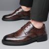 Fashion Luxury Brand High Quality Genuine Leather Business Leather Shoes Lace Up Oxford Shoes Mens Casual Dress Shoes Black Office Shoes