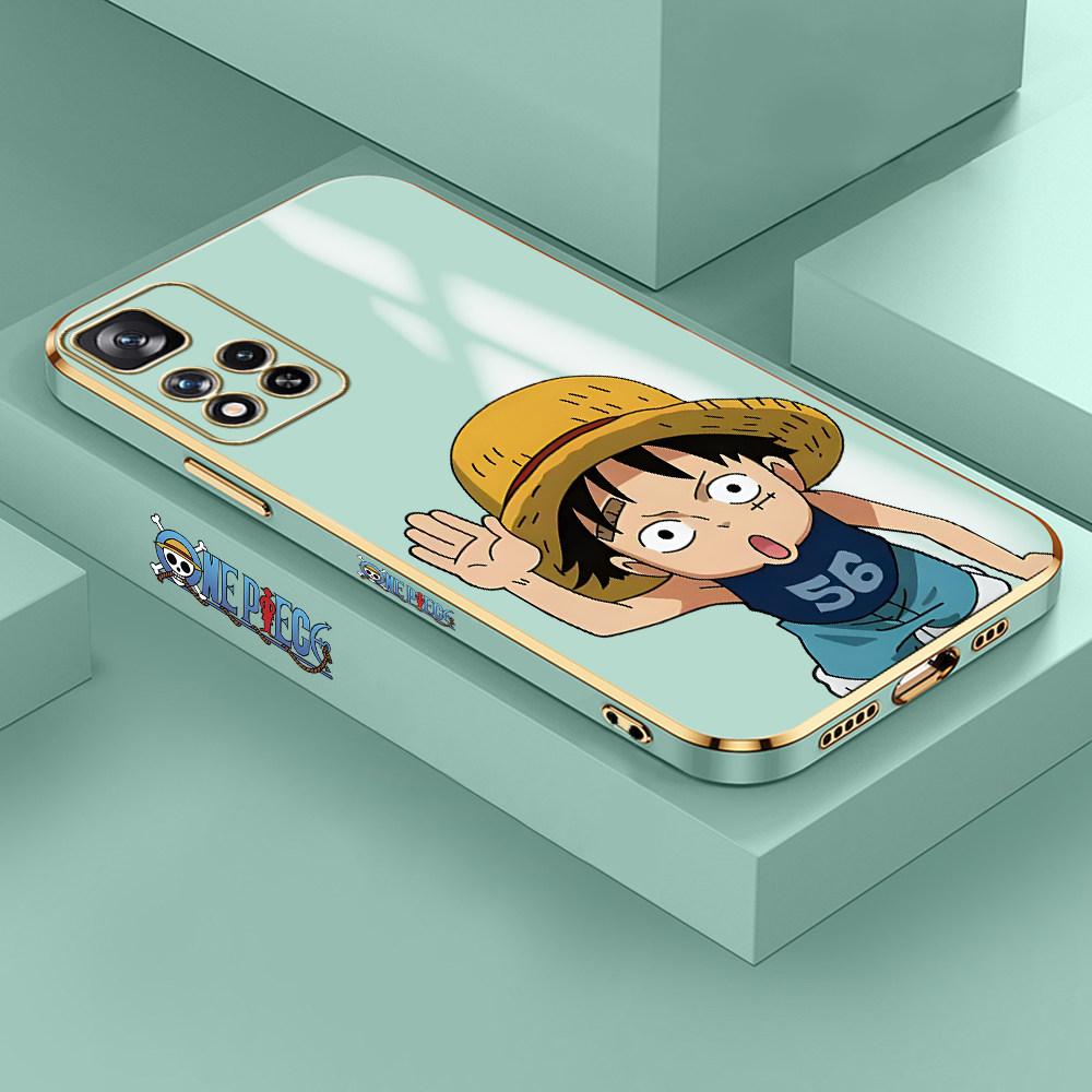 For Redmi Note 13 Pro 12 Pro 12S 11 Pro 11S 10S OPPO A38 A77s A96 Realme C33 C65 OnePlus Soft TPU Full Lens Protect Cute Luffy Design Phone Case