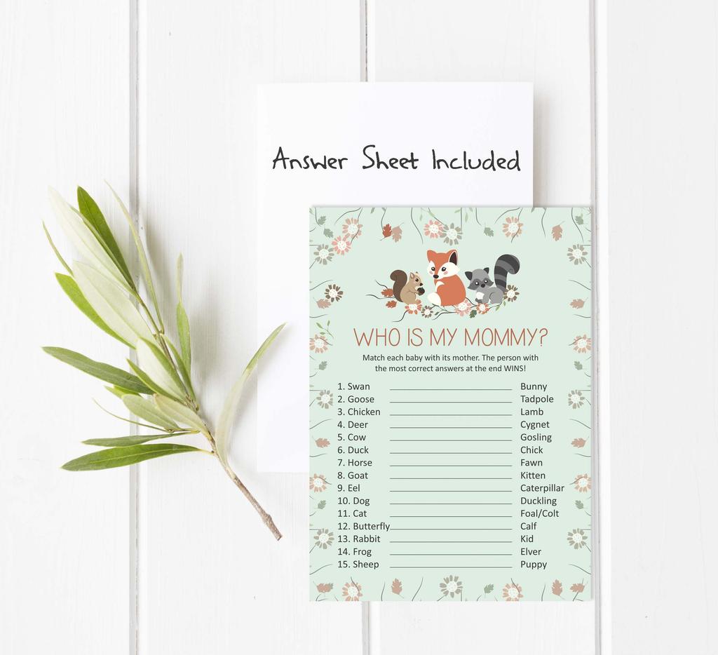 Inkdotpot 50 Baby Alphabet ABC Game Animals Baby Shower Game-Gender Neutral Party Supplies