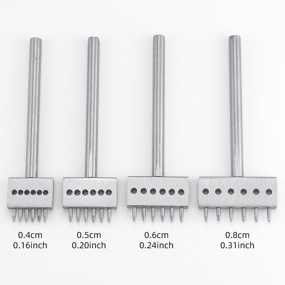 3pcs/SET Professional DIY Leather Punching Die, Manual Hole Punch for Leather Handcrafting, Multi-Round Punching Die Tool Set
