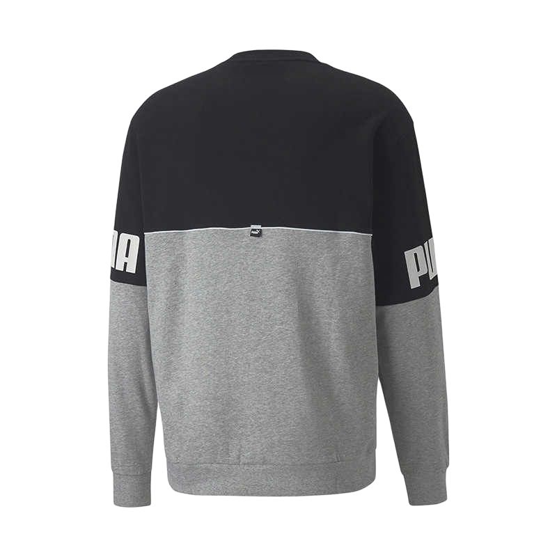 PUMA Colorblock Logo Print Crew Neck Sweatshirt Men Tops 673498-04
