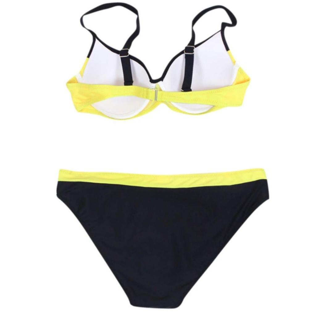 Two-piece Bikini Swimsuit, Black Women's Shaping Suit, Size L. Two-piece Bikini Swimsuit, Black Women's Shaping Suit, Size M.