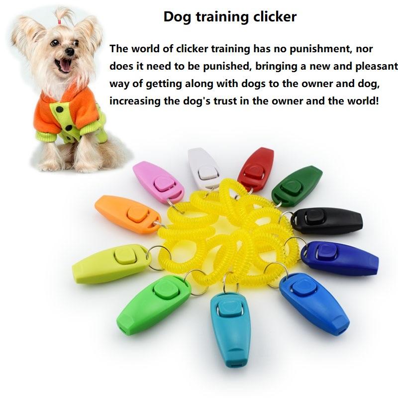 2 in 1 Training Clicker Pet Clicker Dog Clicker Training Whistle Answer Card Pet Dog Trainer Assistive Key GXLYP04