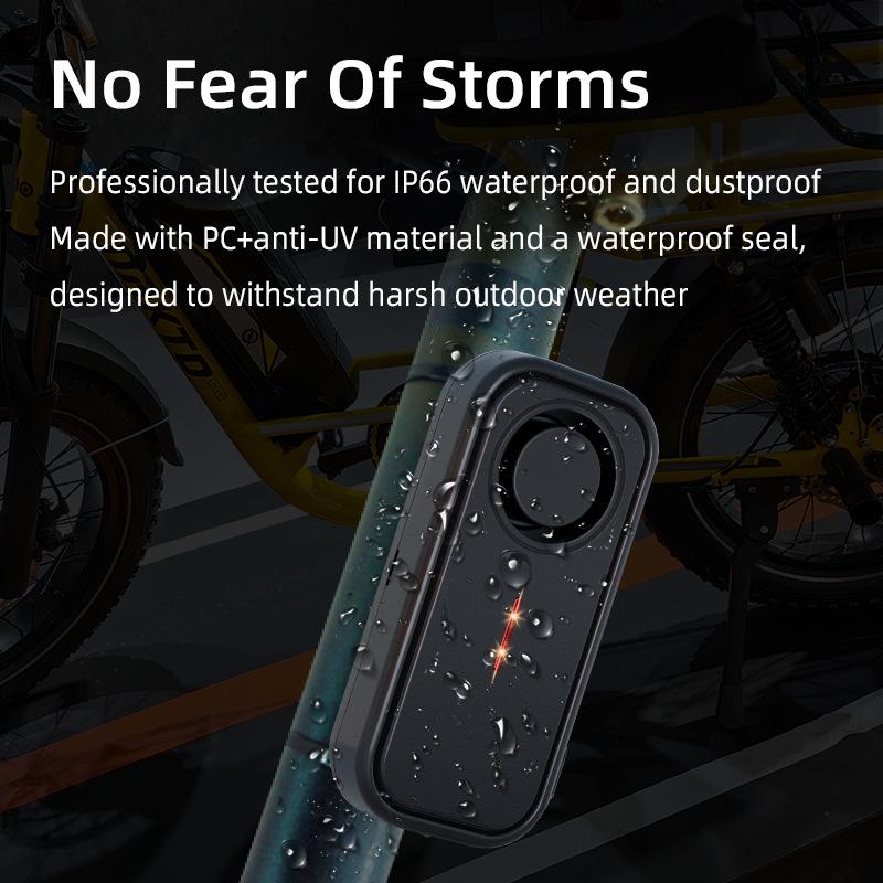 Alarme Antivol & Lumière Clignotante pour Vélo Électrique avec Capteur de Vibration, Étanche IP66, Protection Longue Distance pour VTT