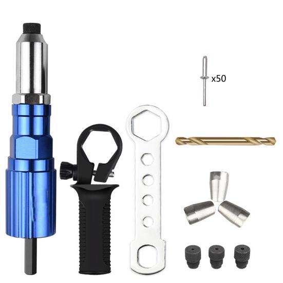 1 Set Metallnieter, komfortabler Griff, hohe Härte, rutschfester Griff, müheloser legierter Stahl, hohe Festigkeit, elektrische Nietmaschine für die Werkstatt