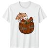 Happy Fall Unisexs TShirt Pumpkin Decor Autumn Thanksgiving Gift For Her