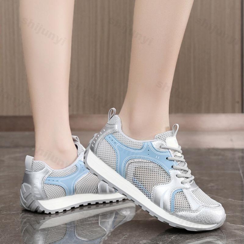 Fashion 2025 Autumn Women Casual Shoes Mesh Breathable Fashion Thick Soled Sports Shoes Comfortable Lightweight Sneakers Zapatos Mujer