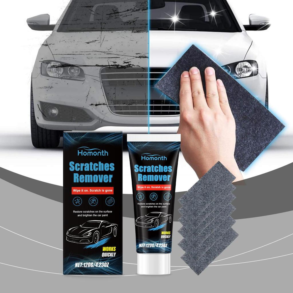 Homonth Car Scratch Repair Kit Gentle Cleaning, Scratch Removal, Anti-Stain, Paint Touch-Up and Scratch Repair Paste, Suitable for Cars 1 Set