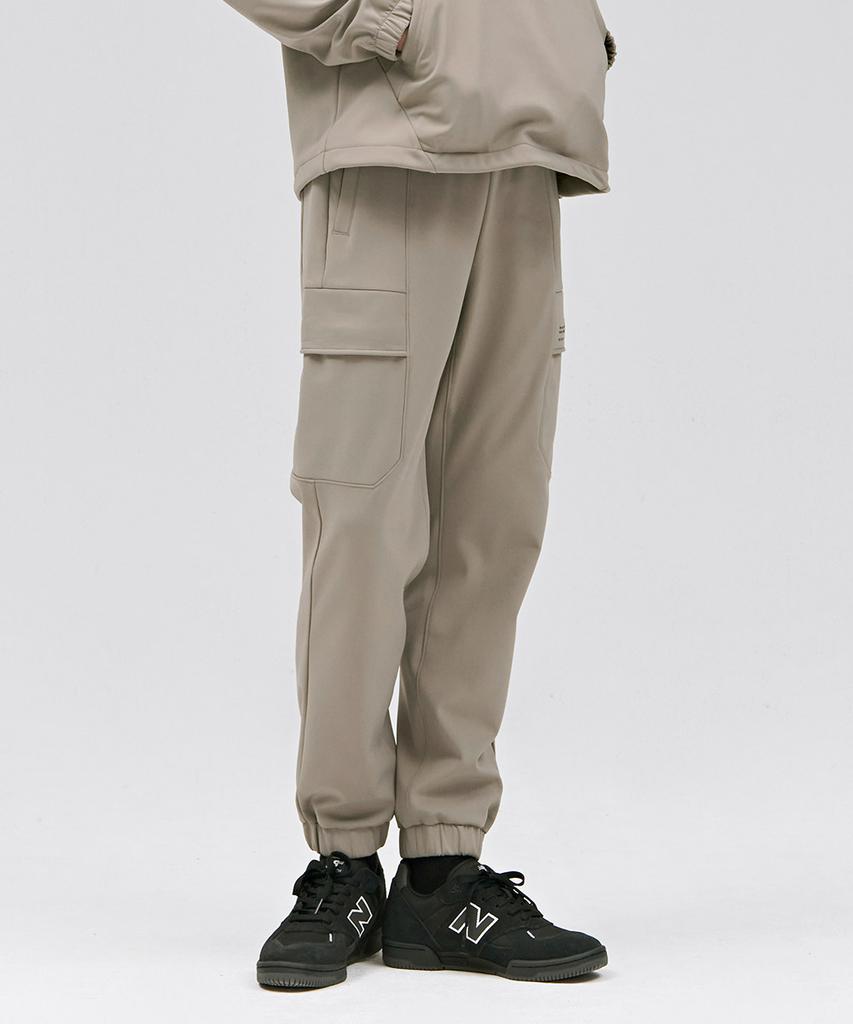 CHASECULT Men'S Tricot Fleece-Lined Cargo Jogger Pants - Beige
