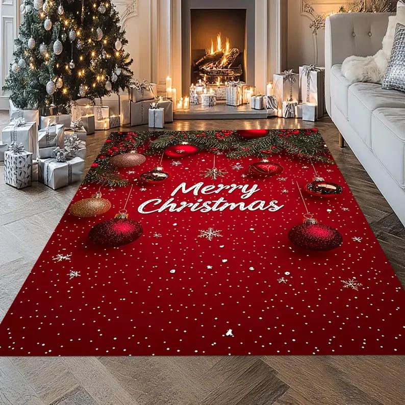 Merry Christmas Rug Christmas Decor Rug Noel Rugs Christmas Carpet Xmas Rug New Year Gift Rug Holiday Rug Home Decoration