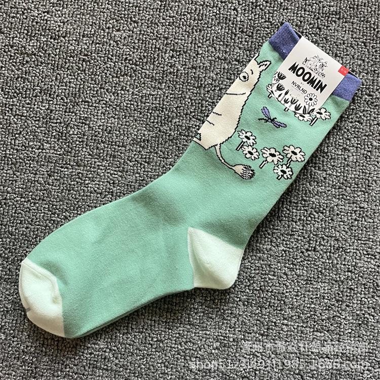 

Модні бавовняні шкарпетки до середини ікри з мультяшними Мумі-тролями - Стиль на чотири сезони One Size (36-40)