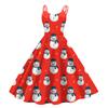 Women's Fashion Casual Christmas Print Sexy Off-the-shoulder Punk Retro Dress