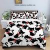 3-piece Down Duvet Cover with Cat Pattern Print (1 Down Duvet Cover+2 Pillowcases, No Core) Soft and Comfortable Bedding Set