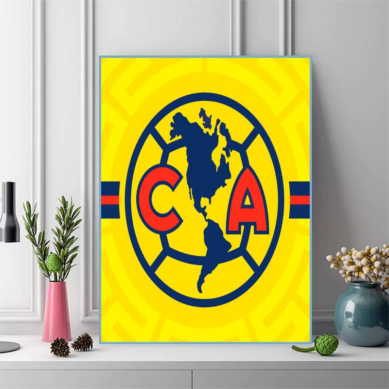 Club America Pattern  3pcs 100% Round Full Drill 5D DIY Diamond Painting Embroidery Cross Stitch Rhinestone Décor