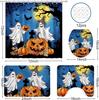 Halloween Shower Curtain Set, Halloween Bathroom Set 4, Bathroom Decor Sets With Shower Curtain And Rugs Accessories, Ghost