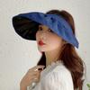 Sunscreen vinyl shell hat women's UV protection sun hat summer empty top face small sun hat beach hat