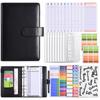 Magnetic button Cash Budget Ledger Macaron Color PU Leather Folder Loose-leaf Notebook  School