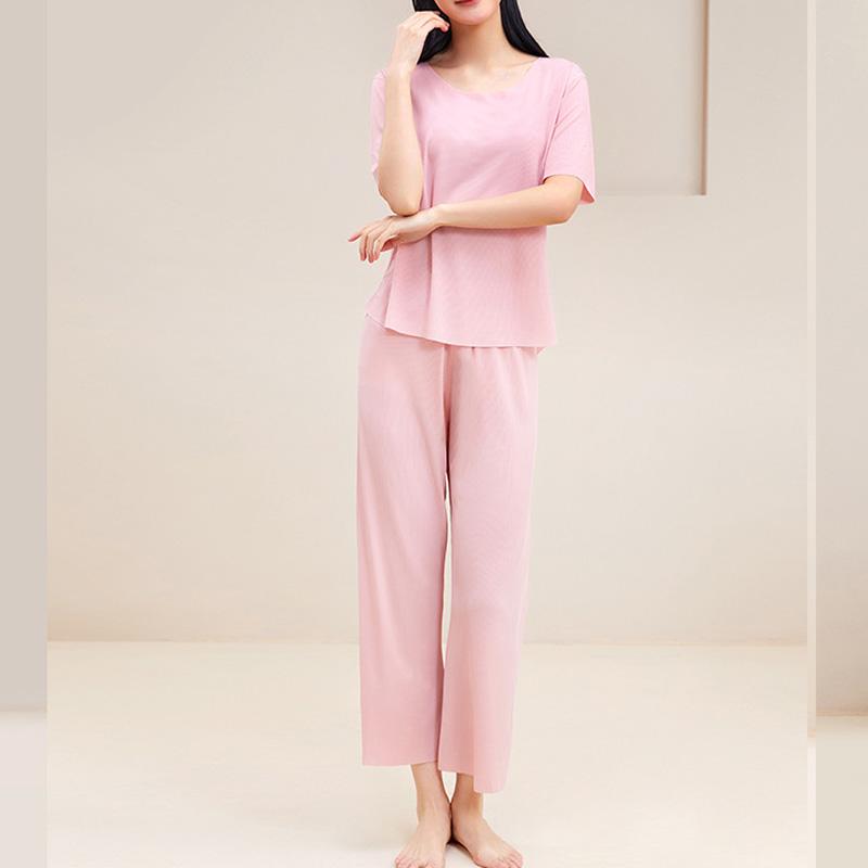 

Парные модели, двухкомпонентные весенне-летние пижамы из ледяного шелка, удобные, без следов, свободная домашняя одежда с короткими рукавами XL