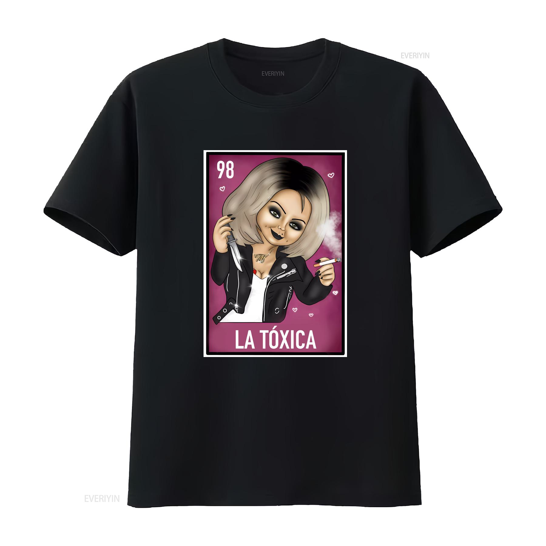 

La Toxica Chuckys Bride Funny Mexican Loteria T shirt Perfect vintage Washed Stretched homme Soft Slightly fashion Casual 4XL