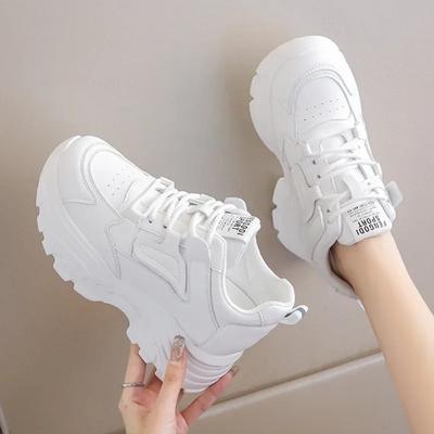 Mode Witte Platform Dames Sneakers 2025 Herfst Vetersluiting Dikke Zool Sportschoenen Vrouw Pu Leer Ademend Wandelschoenen Vrouwelijk
