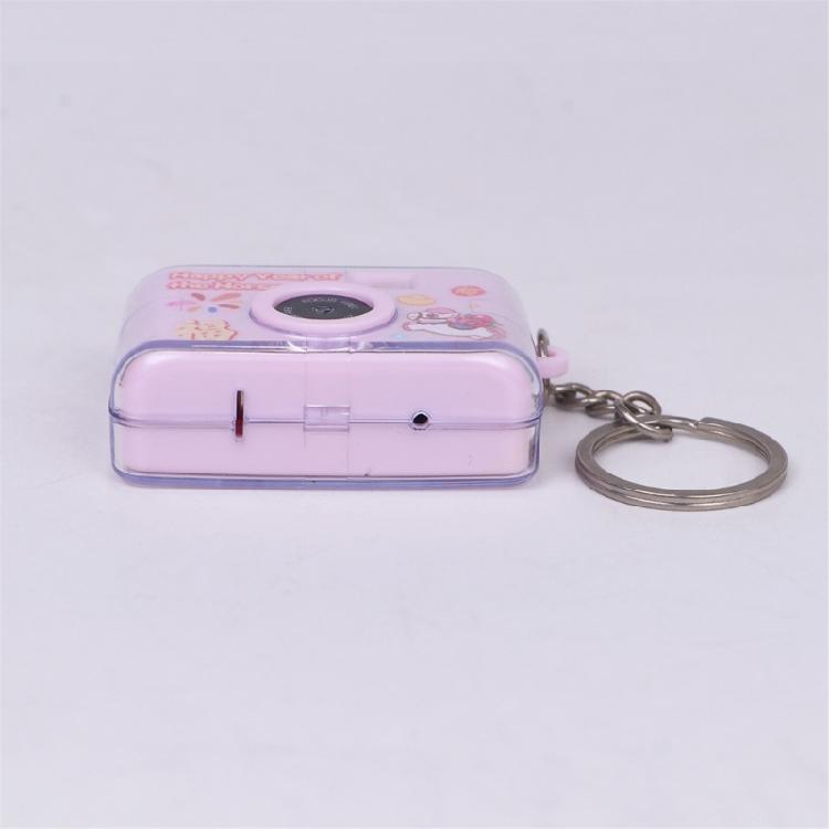 Multifunctional Horse Year Keychain With LED Light Sound Effects Camera Key Holder For Keys Accessories