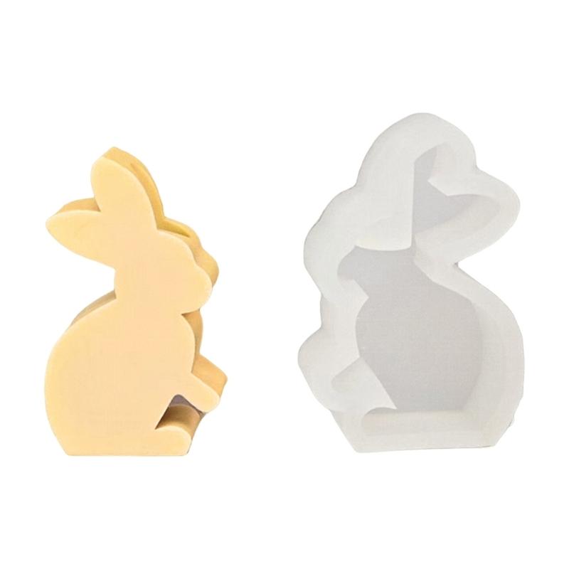 Rabbit Candlestick Silicone Mold Gypsum Plaster Mold Easter Candle Holder Molds for DIY Jewelry Organizer Home Decor