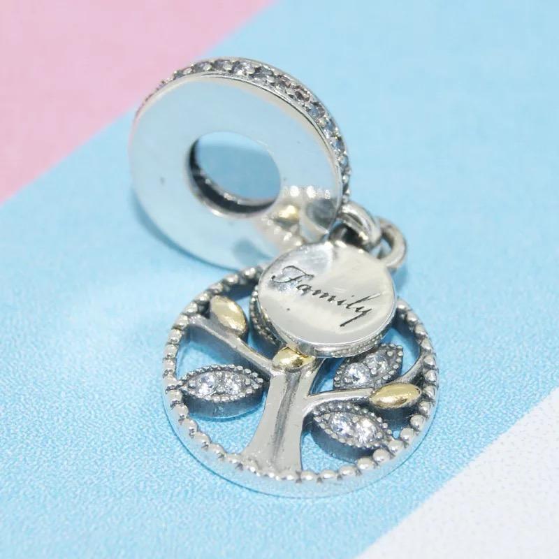 925 Sterling Silver Diy Fine Beads Family Heritage Life Tree Pendant Charms Fit Original Fashion Charm Bracelet Jewelry Making