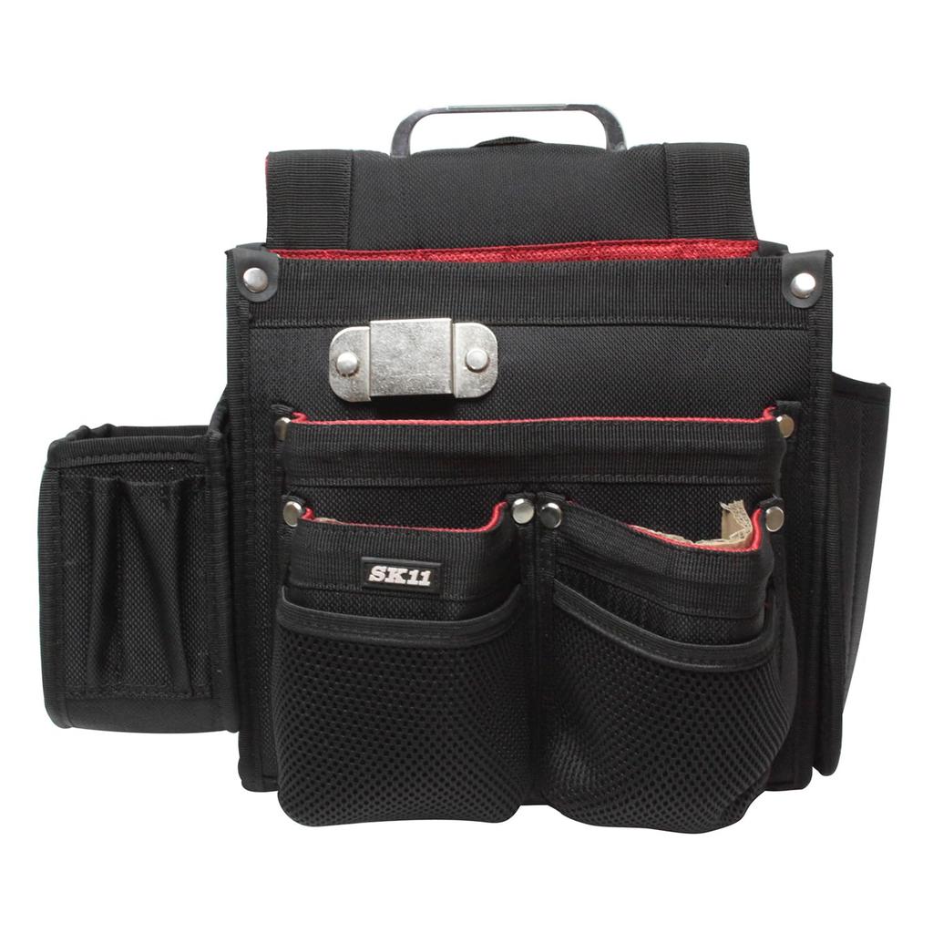 SK11 Takumi Temporary Frame Nail Pouch with Ink Pot Reinforced Inner Chisel Black Carpenter's Pocket, Large, Bottom, Pocket, Holder, (SC-10)