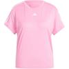 Adidas T Shirts Women's Pink Crew Neck Moderate Straight Fit IS4215