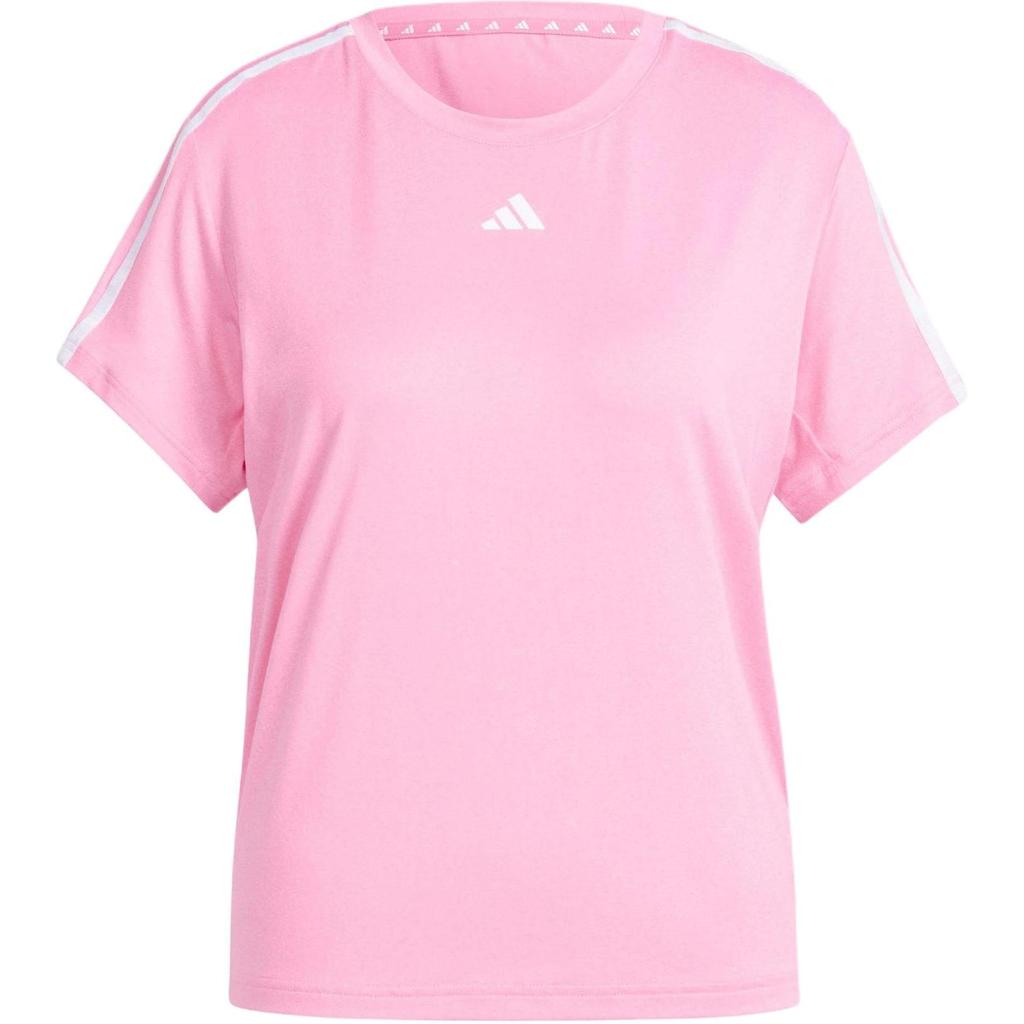 Adidas T Shirts Women's Pink Crew Neck Moderate Straight Fit IS4215