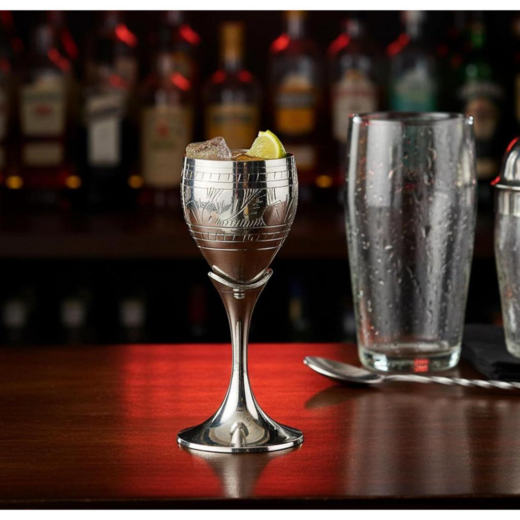 ESPLANADE Brass Engraved Wine Glass, Metal Goblet, Champagne Flutes, Royal Medieval Chalice Vintage Coupe,