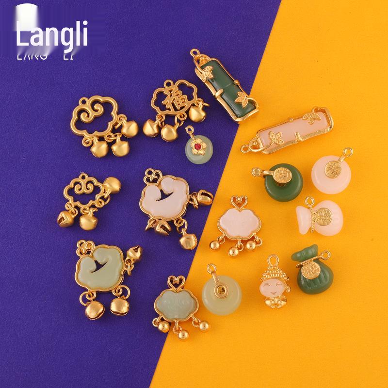 Handgefertigter Legierter Glasierter Friedensschnallen-Wolkenverschluss-Anhänger für DIY Armbänder, Ohrringe und Schmuck im Antikstil