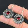 Natural Mozambique Garnet Gemstone Drop/Dangle Red Earrings 925 Sterling Silver