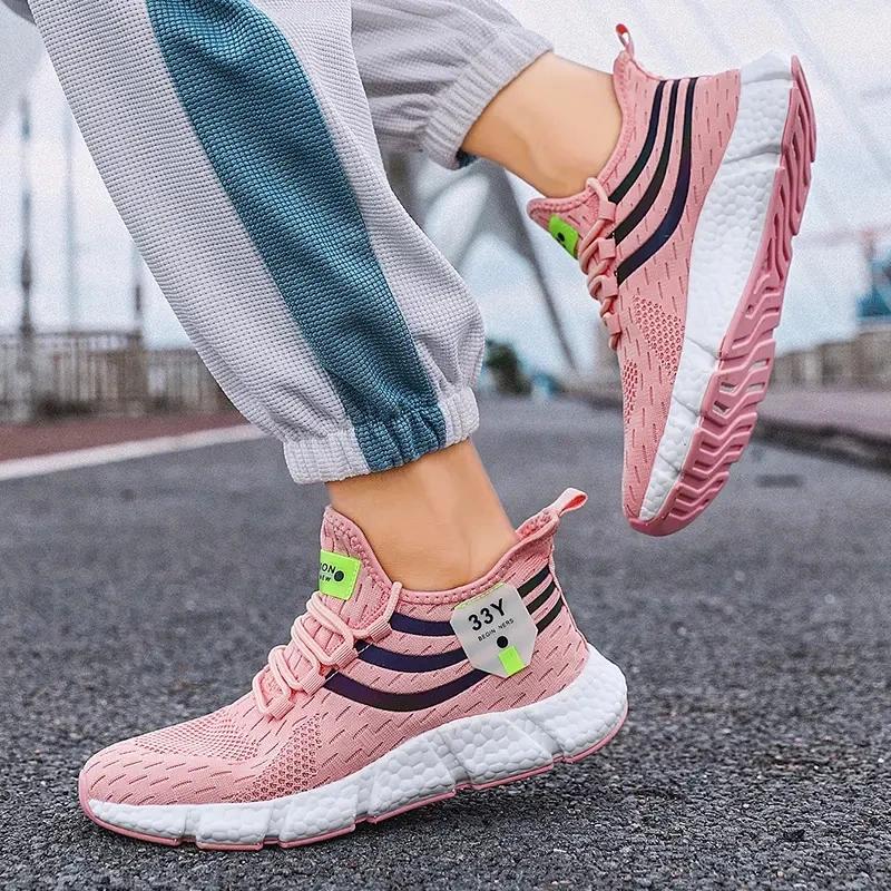 Nya Herr Casual Sportskor Andningsbara Lätta Sneakers Utomhus Mesh Svarta Löparskor Atletiska Joggingskor Tenis Promenadskor
